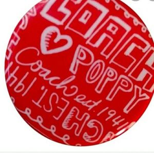New- Red Coach Poppy Button  Pins